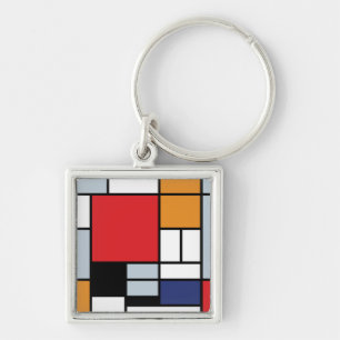 Piet Mondrian - Composition with Large Red Plane Key Ring