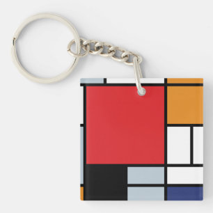 Piet Mondrian - Composition with Large Red Plane Key Ring