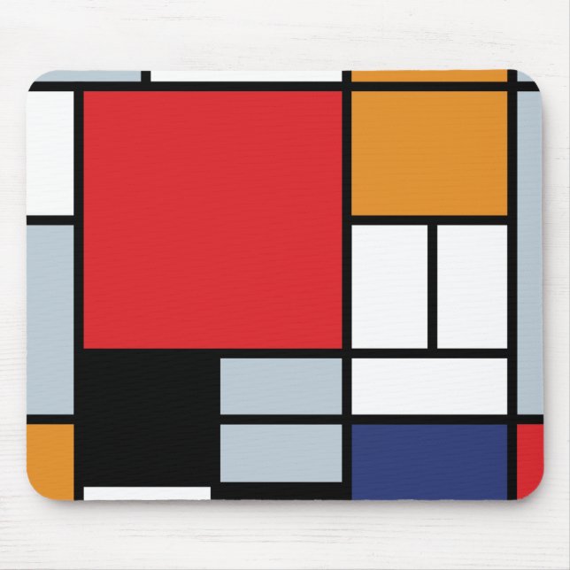 Piet Mondrian - Composition with Large Red Plane Mouse Mat (Front)