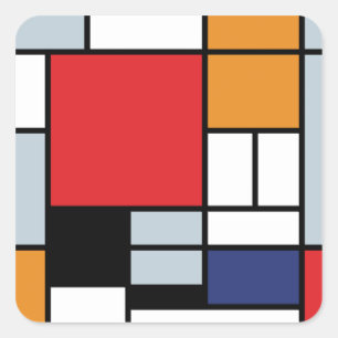 Piet Mondrian - Composition with Large Red Plane Square Sticker