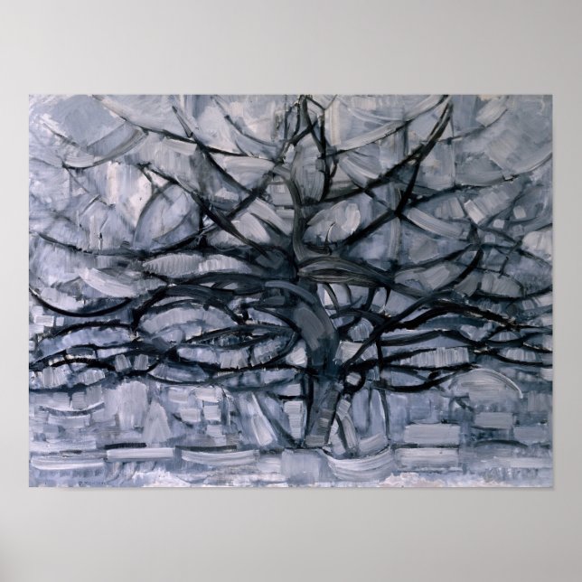 Piet Mondrian Famous Painting The Grey Tree Poster (Front)