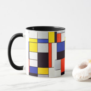 Piet Mondrian Geometric Grid Modern Art Coffee Mug