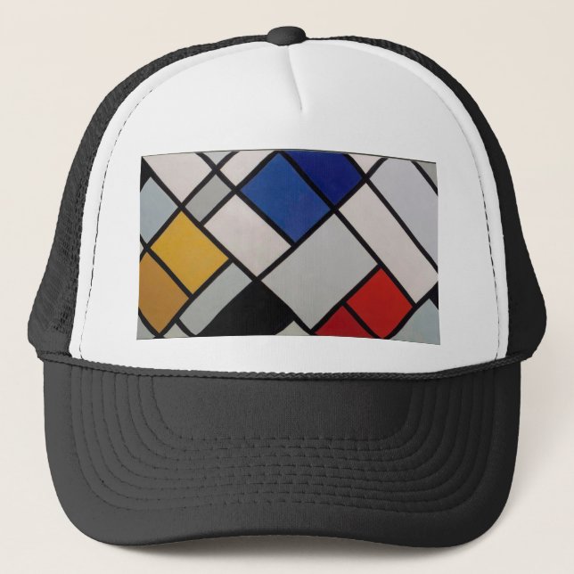 Piet Mondrian Modern Art Trucker Hat (Front)