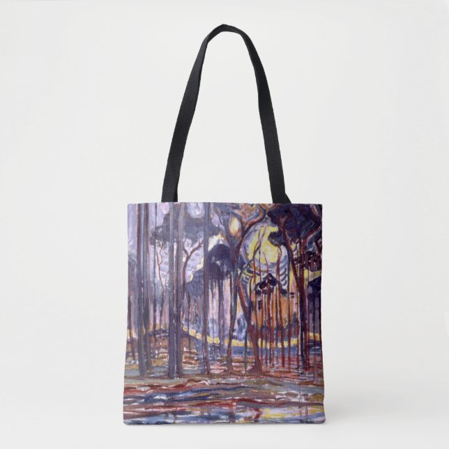 Piet Mondrian painting, Forest Tote Bag (Front)