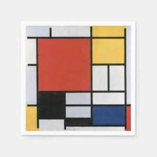 Piet Mondrian Red Blue Yellow Abstract Art Napkin