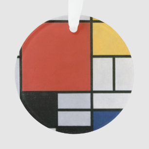 Piet Mondrian Red Blue Yellow Abstract Art Ornament