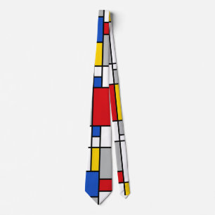 Piet Mondrian Retro Geometric Shapes Abstract Art Tie