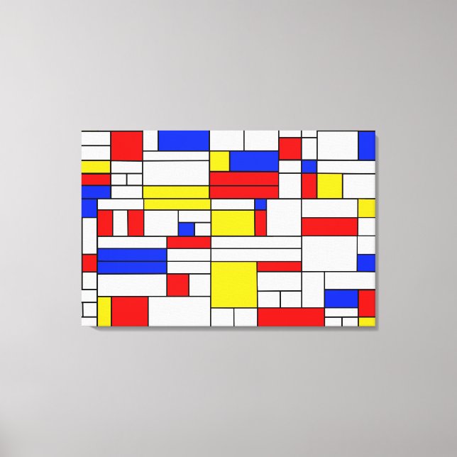Piet Mondrian Style Abstract Art Canvas Print (Front)