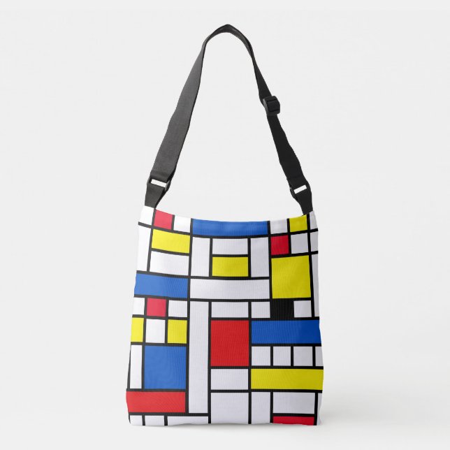 Piet Mondrian Style Abstract Art Crossbody Bag (Front)