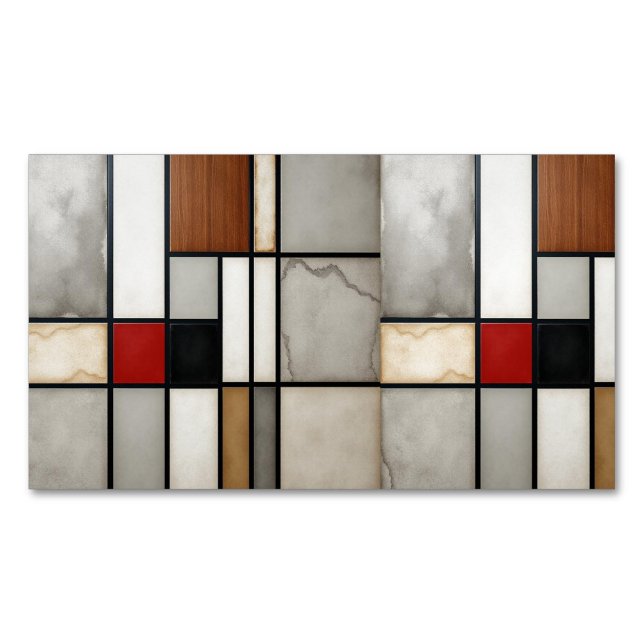 Piet Mondrian Vintage Magnetic Business Card (Front)