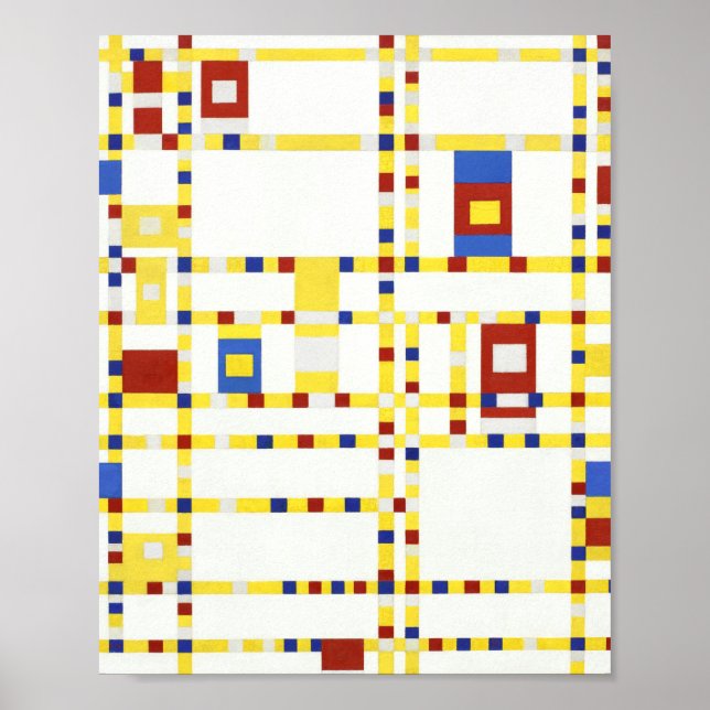 Piet Mondrian's Broadway Boogie Woogie 1942 Poster (Front)
