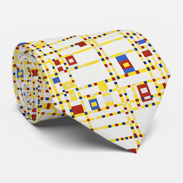 Piet Mondrian's Broadway Boogie Woogie Tie (Rolled)