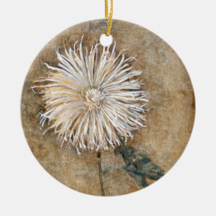 Piet Mondrian's Chrysanthemum - Timeless Elegance Ceramic Tree Decoration
