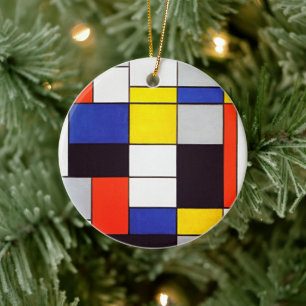 Piet Mondrian's Composition A Ceramic Tree Decoration