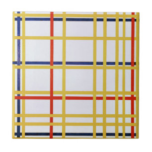 Piet Mondrian's New York City I Abstract Painting Tile