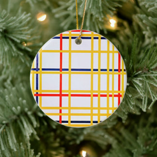 Piet Mondrian's New York City I Ceramic Tree Decoration