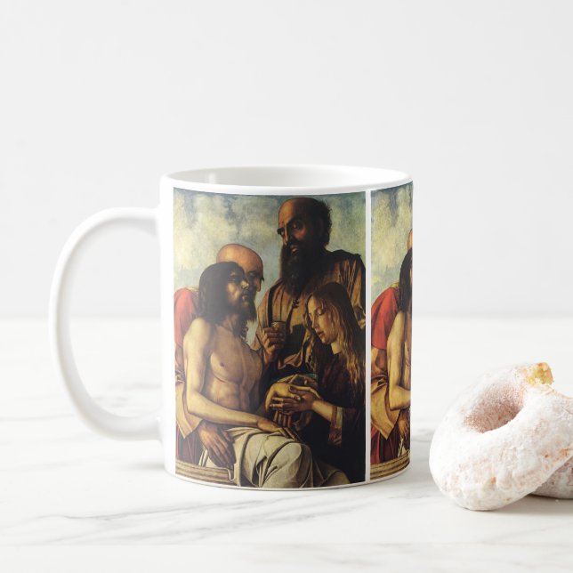 Pieta by Giovanni Bellini, Renaissance Fine Art Coffee Mug (With Donut)