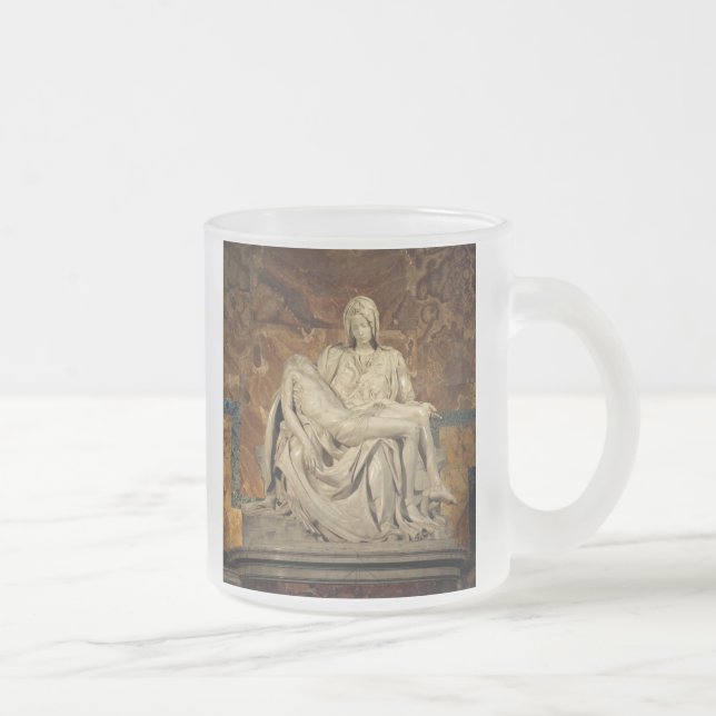 Pieta by Michelangelo Frosted Glass Coffee Mug (Right)