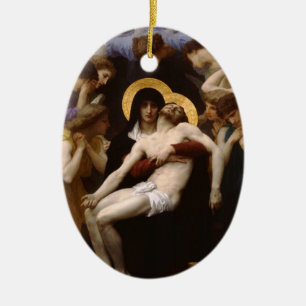 pieta Jesus Christ and Virgin Mary Ceramic Tree Decoration