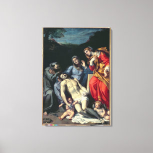 Pieta with St. Francis and St. Mary Magdalene, c.1 Canvas Print