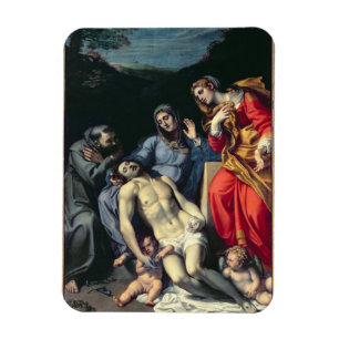 Pieta with St. Francis and St. Mary Magdalene, c.1 Magnet