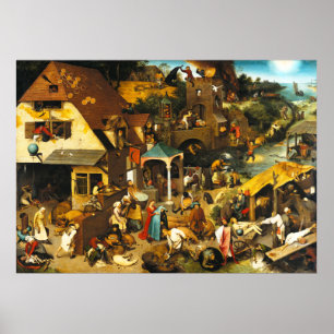 Pieter Bruegel Netherlandish Proverbs Poster