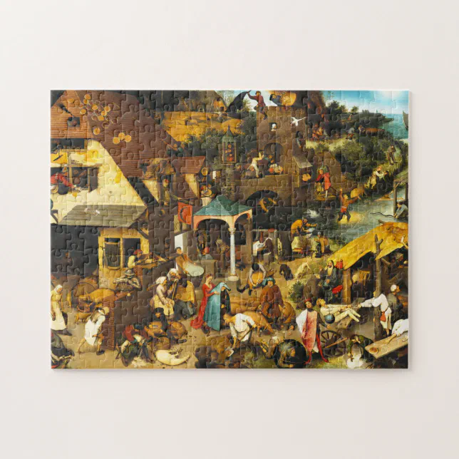 Bluebird Puzzle 1000 Pièces – Proverbes Flamands De Pieter Brueghel L’Ancien – 68x48 Cm – Fabriqué En France