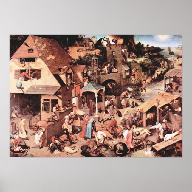 Pieter Bruegel-The Dutch proverbs Poster (Front)