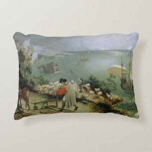 Pieter Bruegel the Elder -Landscape Fall of Icarus Decorative Cushion