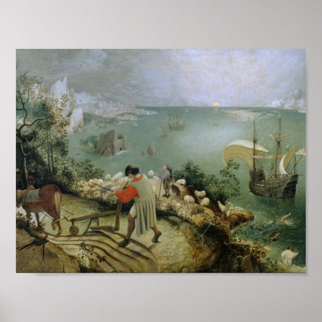 Pieter Bruegel the Elder -Landscape Fall of Icarus Poster (Front)