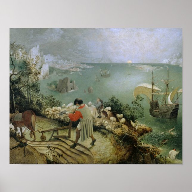 Pieter Bruegel the Elder -Landscape Fall of Icarus Poster (Front)