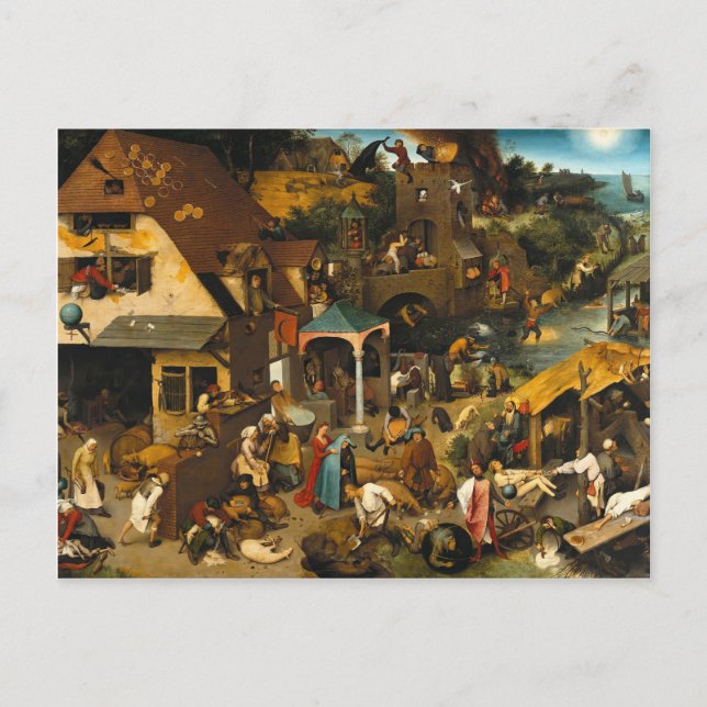Pieter Bruegel the Elder- Netherlandish Proverbs Postcard (Front)