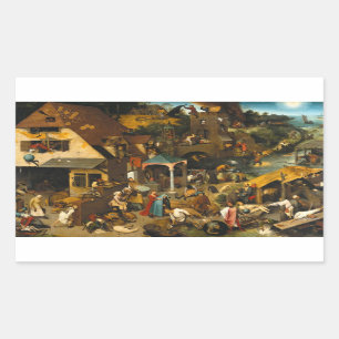 Pieter Bruegel the Elder - Netherlandish Proverbs Rectangular Sticker