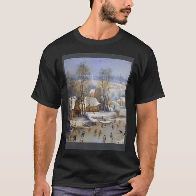 Pieter Bruegel The Elder  Winter Landscape with Bi T-Shirt (Front)