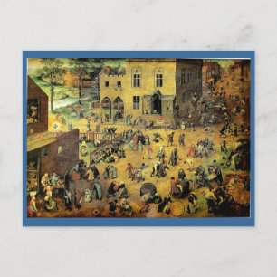 Pieter Bruegel's "Children’s Games" - 1560 Postcard