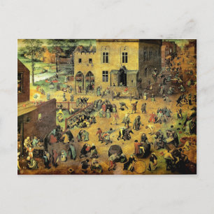 Pieter Bruegel's "Children’s Games" - 1560 Postcard