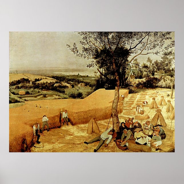 Pieter Bruegel's The Harvesters (1565) Poster (Front)