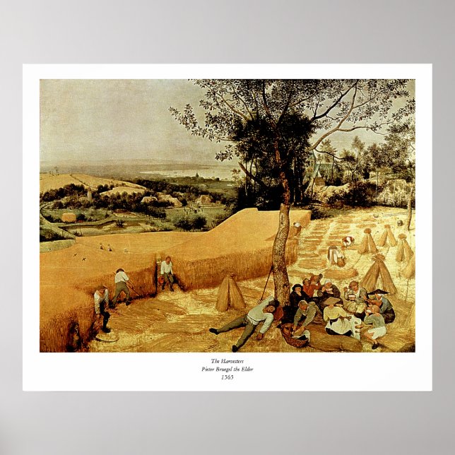 Pieter Bruegel's The Harvesters (1565) Poster (Front)