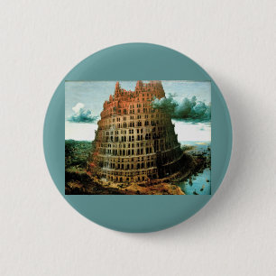 Pieter Bruegel's The "Little" Tower of Babel 6 Cm Round Badge