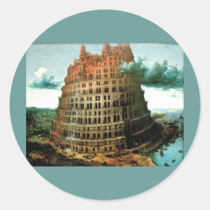 Pieter Bruegel's The "Little" Tower of Babel Classic Round Sticker