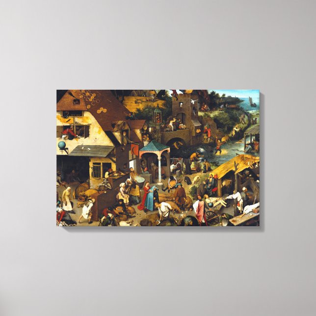 Pieter Brueghel Netherlandish Proverbs Canvas Print (Front)
