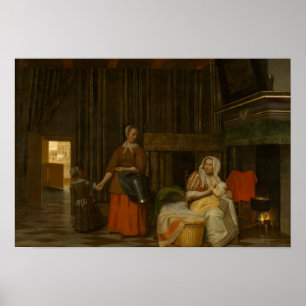 Pieter de Hooch - Woman and Child Poster