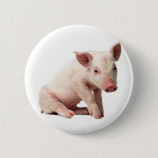 pig 6 cm round badge