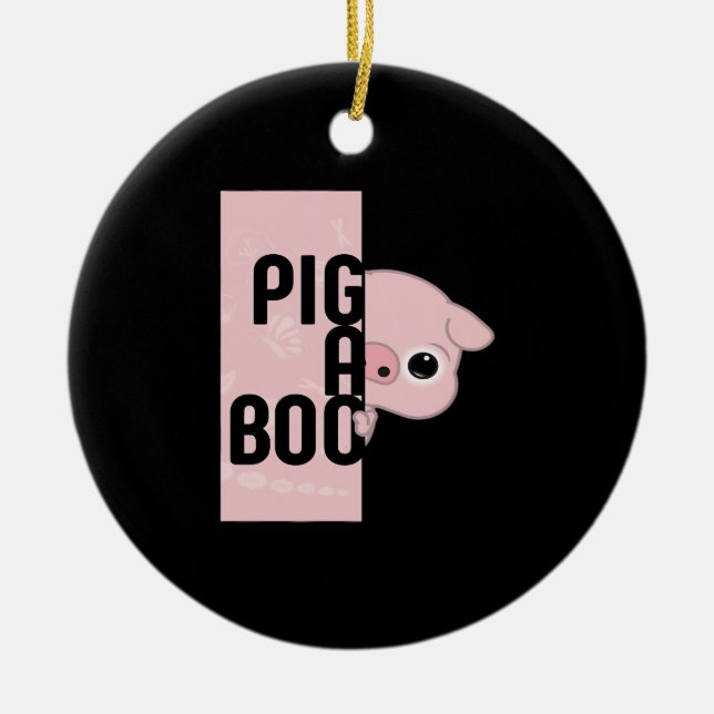 Pig A Boo Ceramic Tree Decoration (Front)