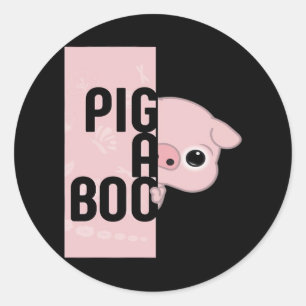 Pig A Boo Classic Round Sticker