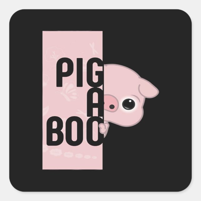 Pig A Boo Square Sticker (Front)