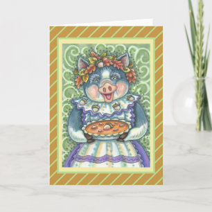 PIG & ACORN PIE, THANKSGIVING MADE WITH LOVE HOLIDAY CARD
