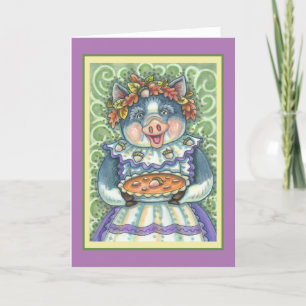 PIG & ACORN PIE, THANKSGIVING MADE WITH LOVE HOLIDAY CARD
