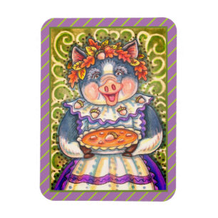 PIG & ACORN PIE, THANKSGIVING MADE WITH LOVE MAGNET