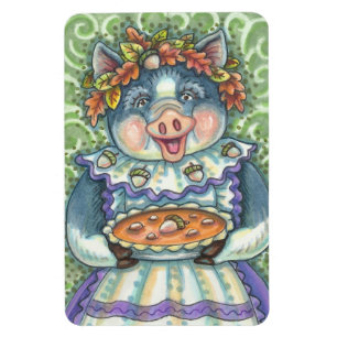 PIG & ACORN PIE, THANKSGIVING MADE WITH LOVE MAGNET